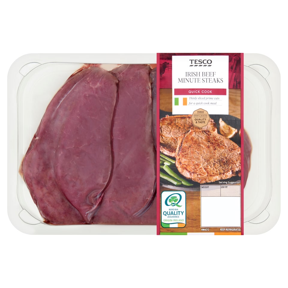 Tesco Irish Beef Minute Steaks 437G