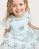 image 3 of F&F Girls Sequin Embellished Tiered Dress in Blue