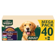WINALOT Monday Meaty Casseroles Chicken, Turkey, Duck in Gravy Wet Dog Food 40 x 85g