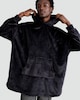 image 1 of F&F Fleece Oversized Pyjama Hoodie in Black