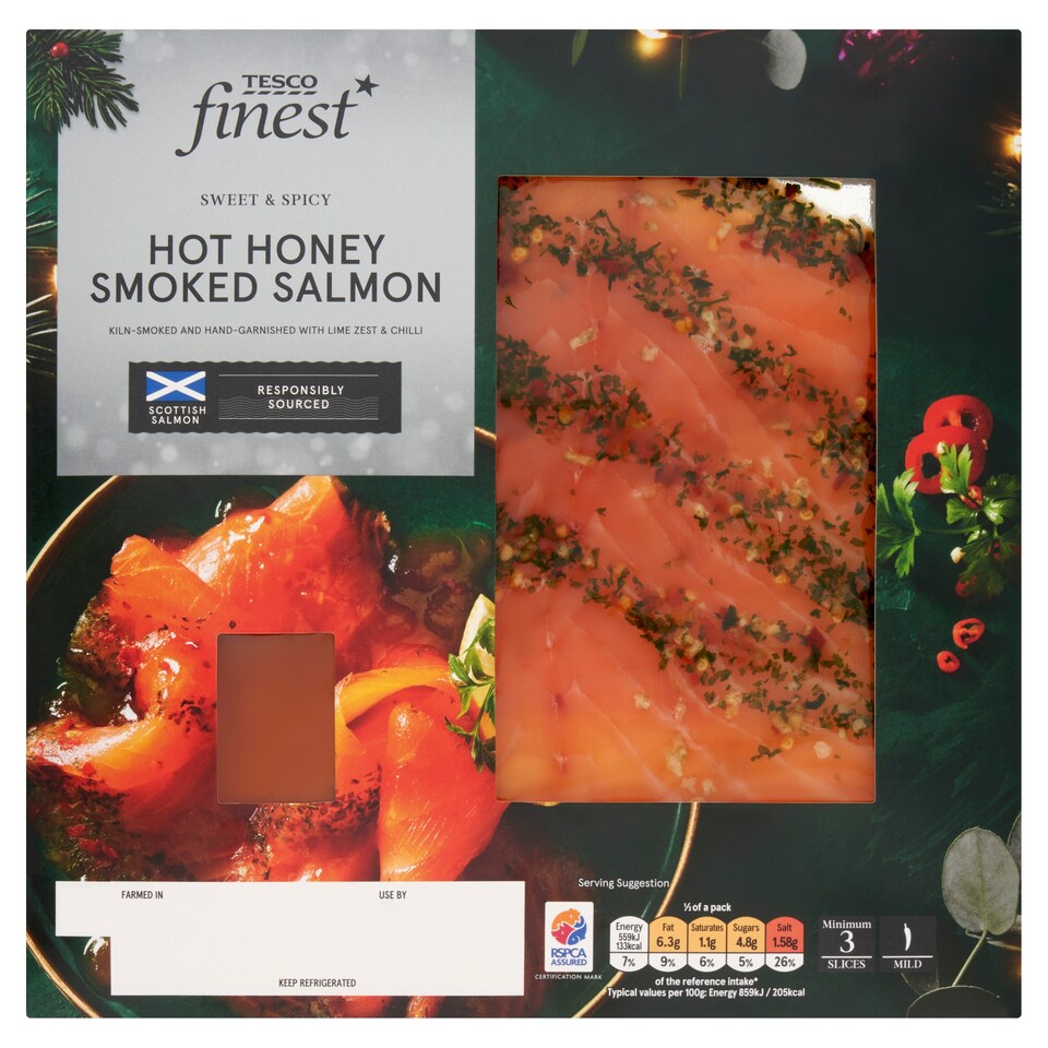 Tesco Finest Hot Honey Smoked Salmon 130g