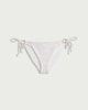 image 4 of F&F Striped Tie Side Bikini Bottoms in Gold