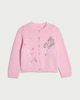 image 4 of F&F Girls Pure Cotton Sequin Unicorn Cardigan in Pink