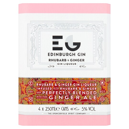Edinburgh Gin Rhubarb & Ginger Ginger Ale 250X4 Tesco Groceries