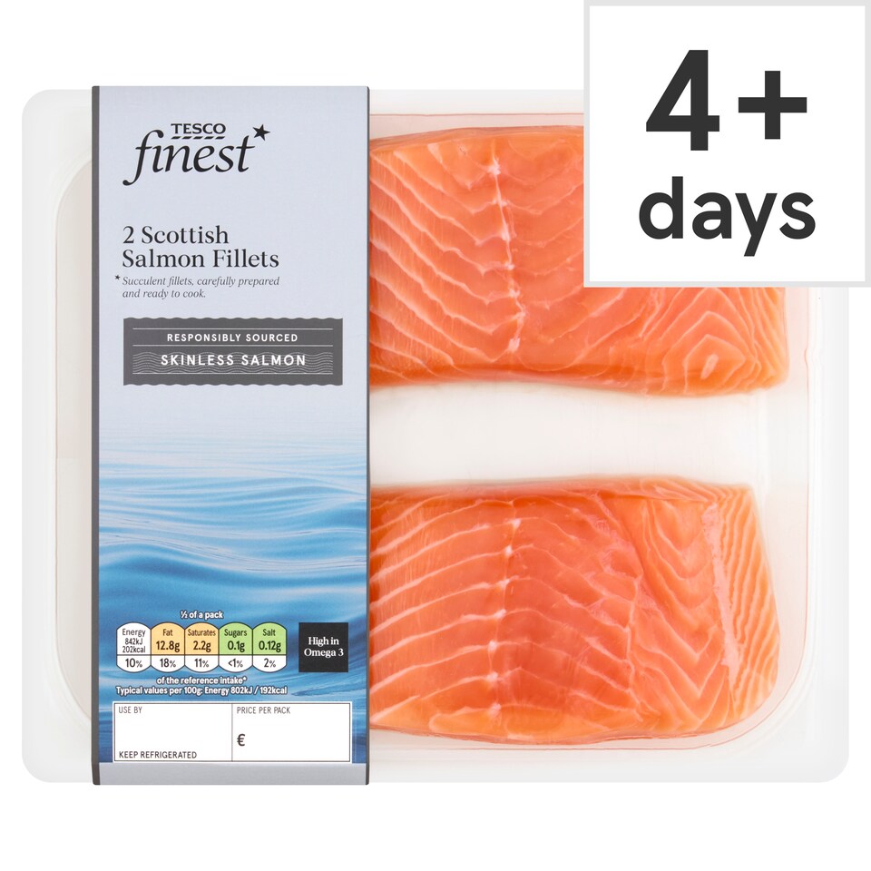 Tesco Finest 2 Scottish Salmon Fillets 240G