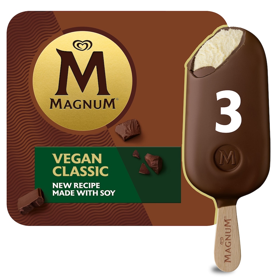 image 1 of Magnum Collection Vegan Classic Ice Cream Sticks 3 x 90ml