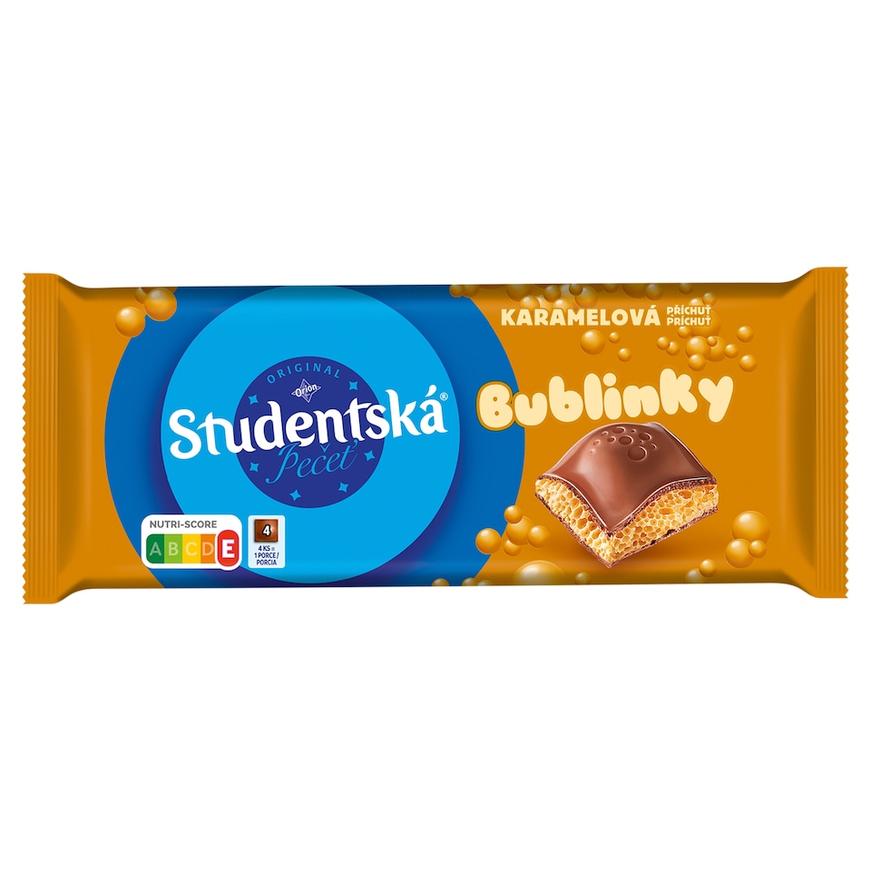 Studentská pečeť Bublinky mléčná a příchuť karamelu 90g