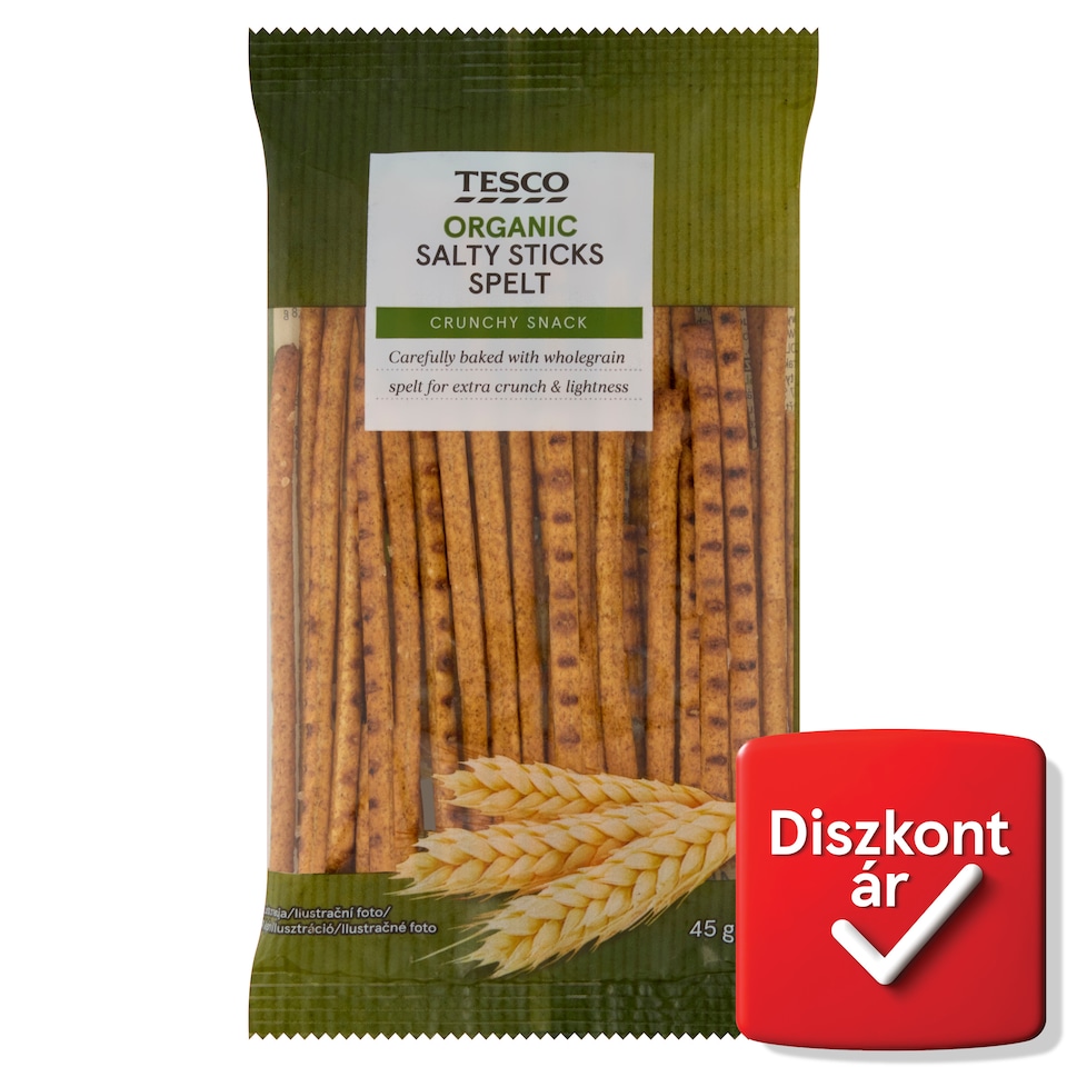 Tesco BIO sós pálcika tönkölybúzából 45 g