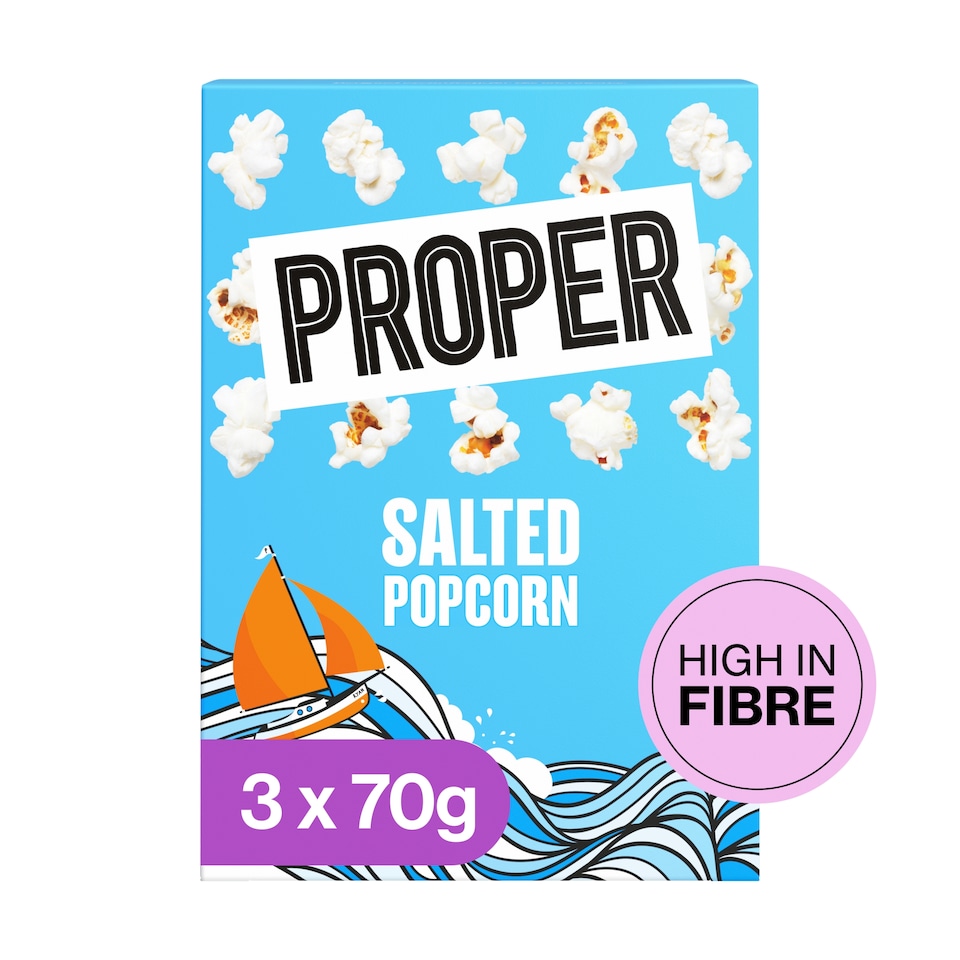 Propercorn Salted Microwave Popcorn 3X70g