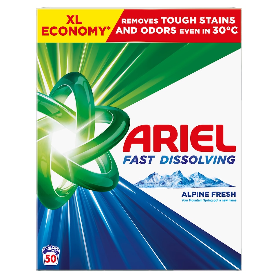 image 1 of Ariel Washing Powder 2.75kg, 50 Washes, Alpine Fresh