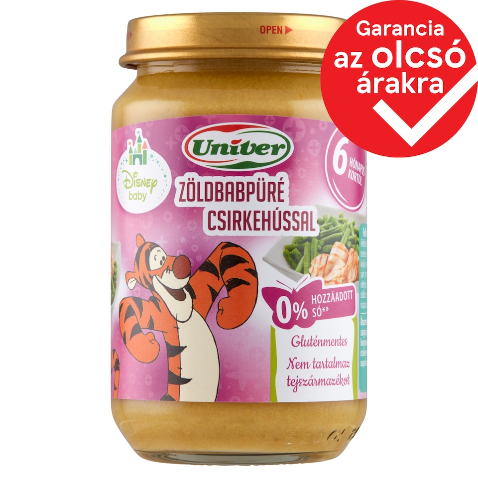 Univer zöldbabpüré csirkehússal bébiétel 6 hónapos kortól 163 g