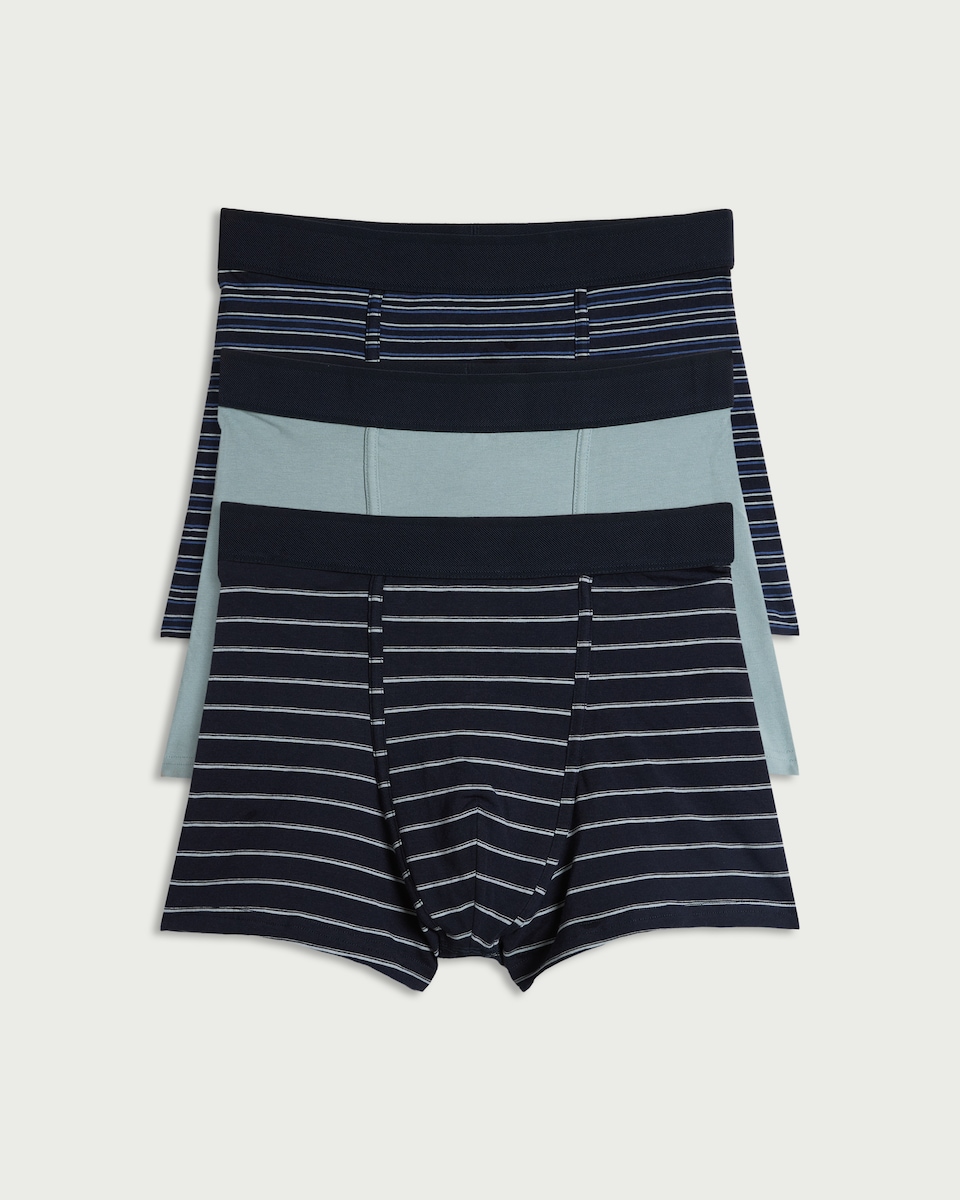 image 1 of F&F 3-Pack Cotton Rich Striped Hipsters in Multi