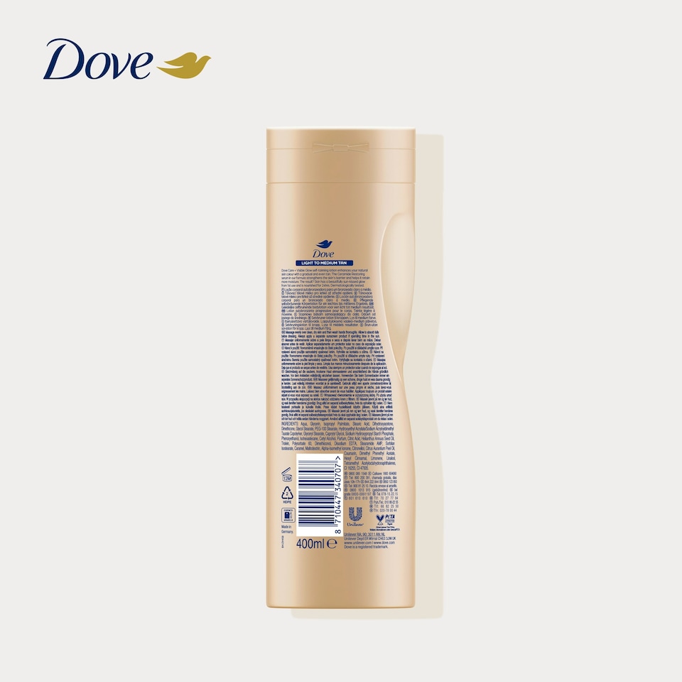 image 1 of Dove Visibleglow Gradual Self Tan Fair Medium 400Ml