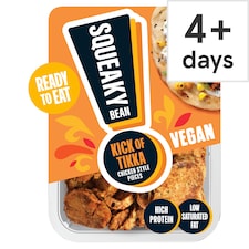 Squeaky Bean Ready To Eat Chicken Style Pieces - Kick Of Tikka 130g