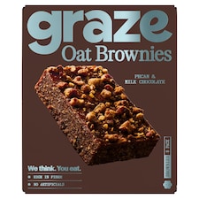 Graze Pecan & Milk Chocolate Oat Brownies 3x45g