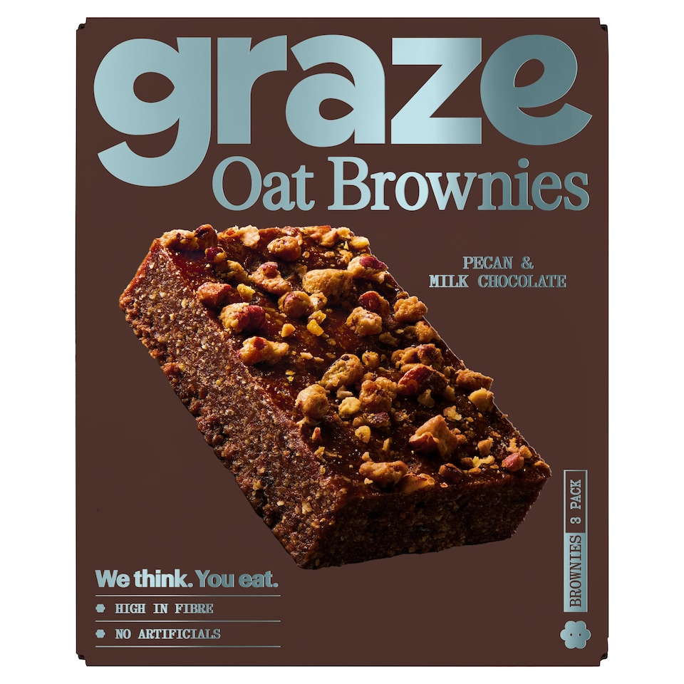 Graze Pecan & Milk Chocolate Oat Brownies 3x45g