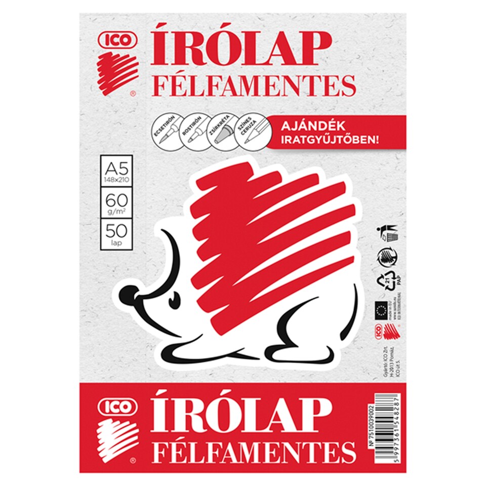 ICO Süni A/5 félfamentes írólap 50 lap