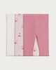 image 1 of F&F Baby 3-Pack Cotton Rich Ribbed Cherry Print Leggings in Pink