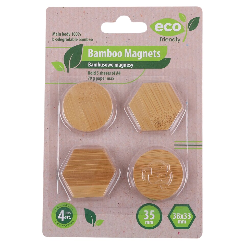 image 1 of Eco Friendly bambusové magnety 4 ks