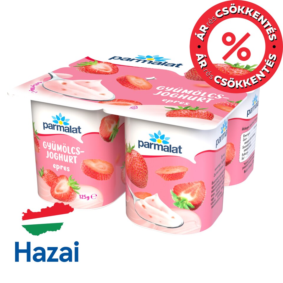 Parmalat epres gyümölcsjoghurt 4 x 125 g 