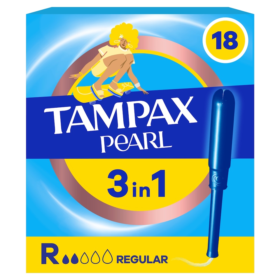 image 1 of Tampax Pearl Regular Applicator Tampons 18
