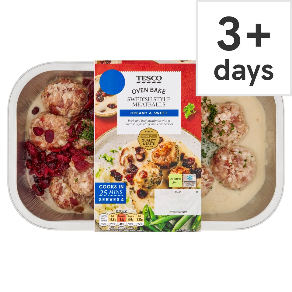 Tesco Swedish Style Meatballs 600G