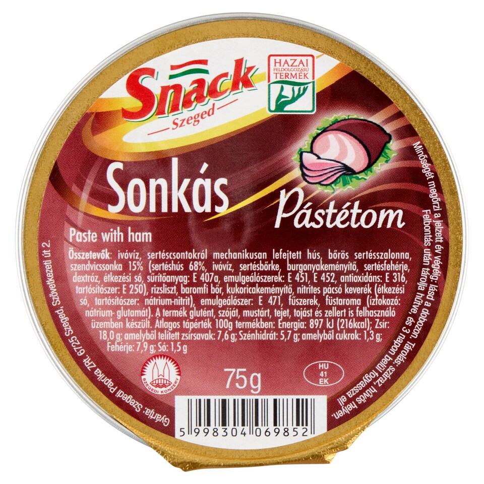 Snack Szeged sonkás pástétom 75 g