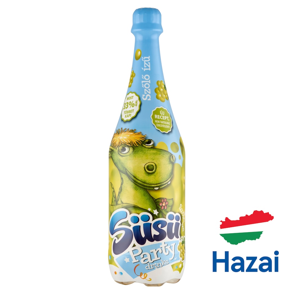 Süsü Party Drinks szőlő ízű szénsavas üdítőital 1000 ml