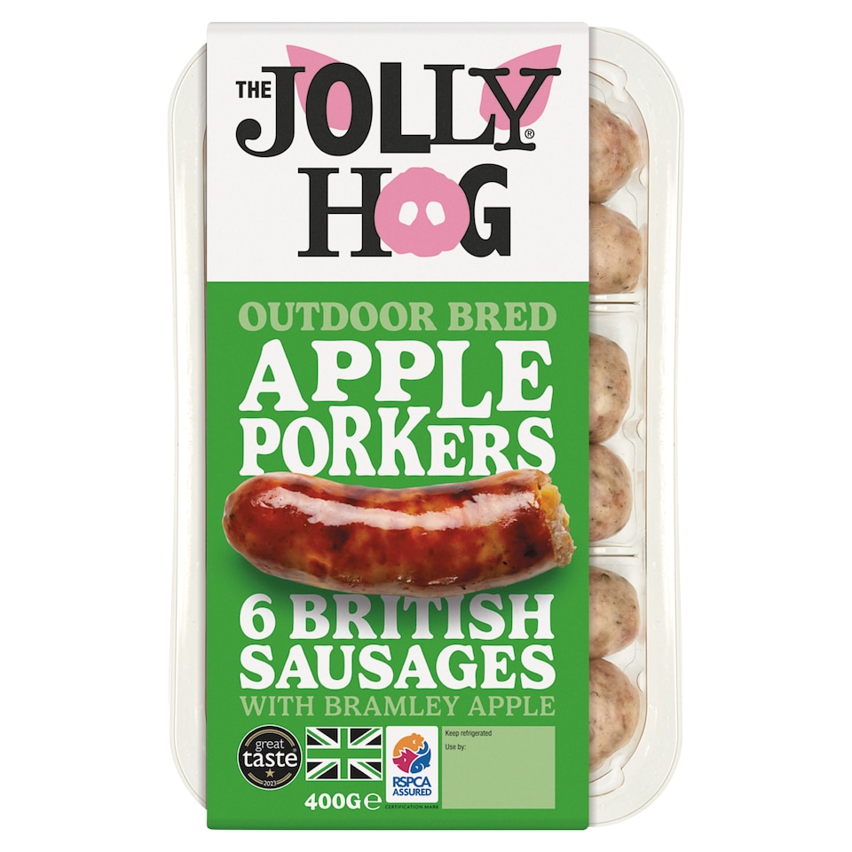 Jolly Hog 6 Pork & Bramley Apple Sausages 400G