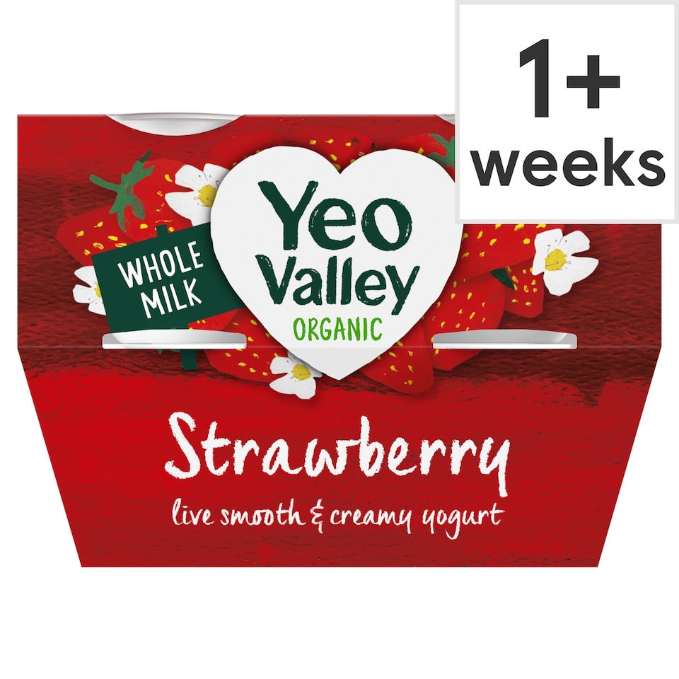 Yeo Valley Organic Strawberry Yogurt 4X110g