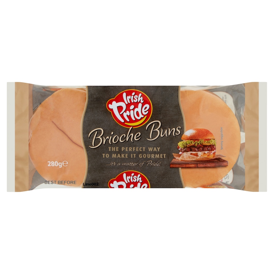 Irish Pride Brioche Burger Buns 4 Pack 280G