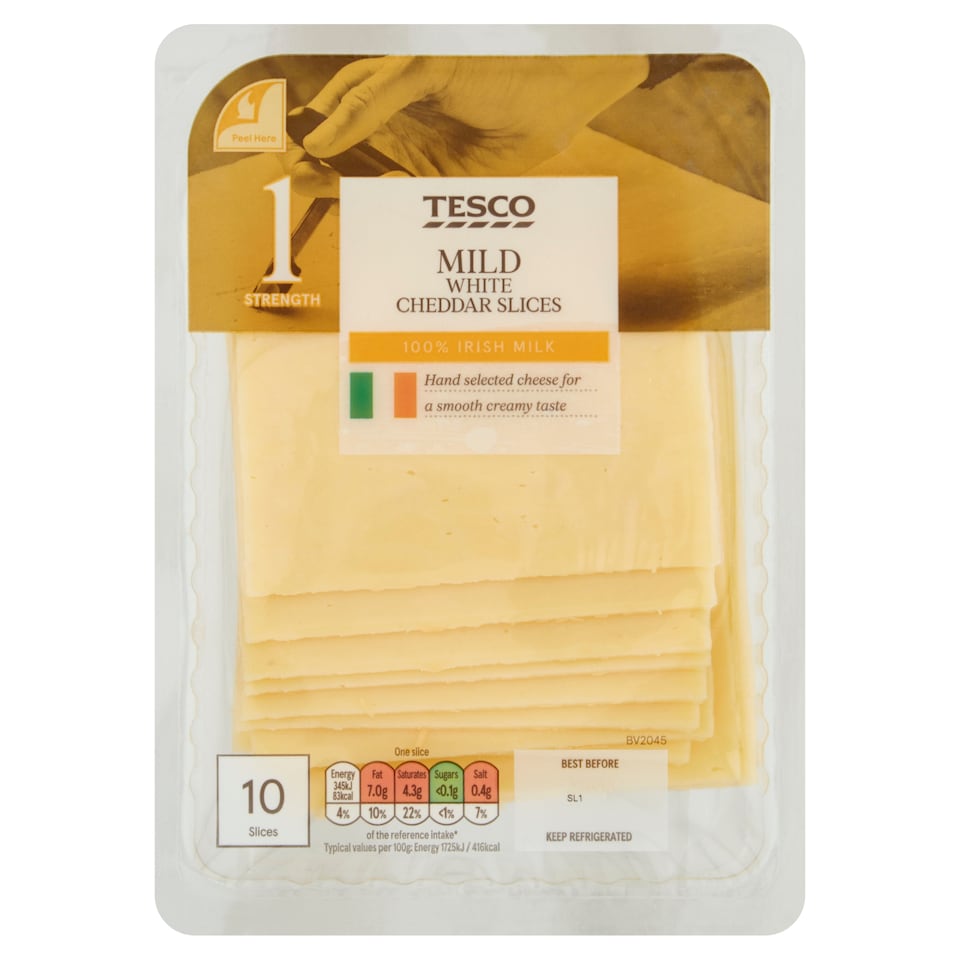 Irish Mild White Sliced Cheddar 200G
