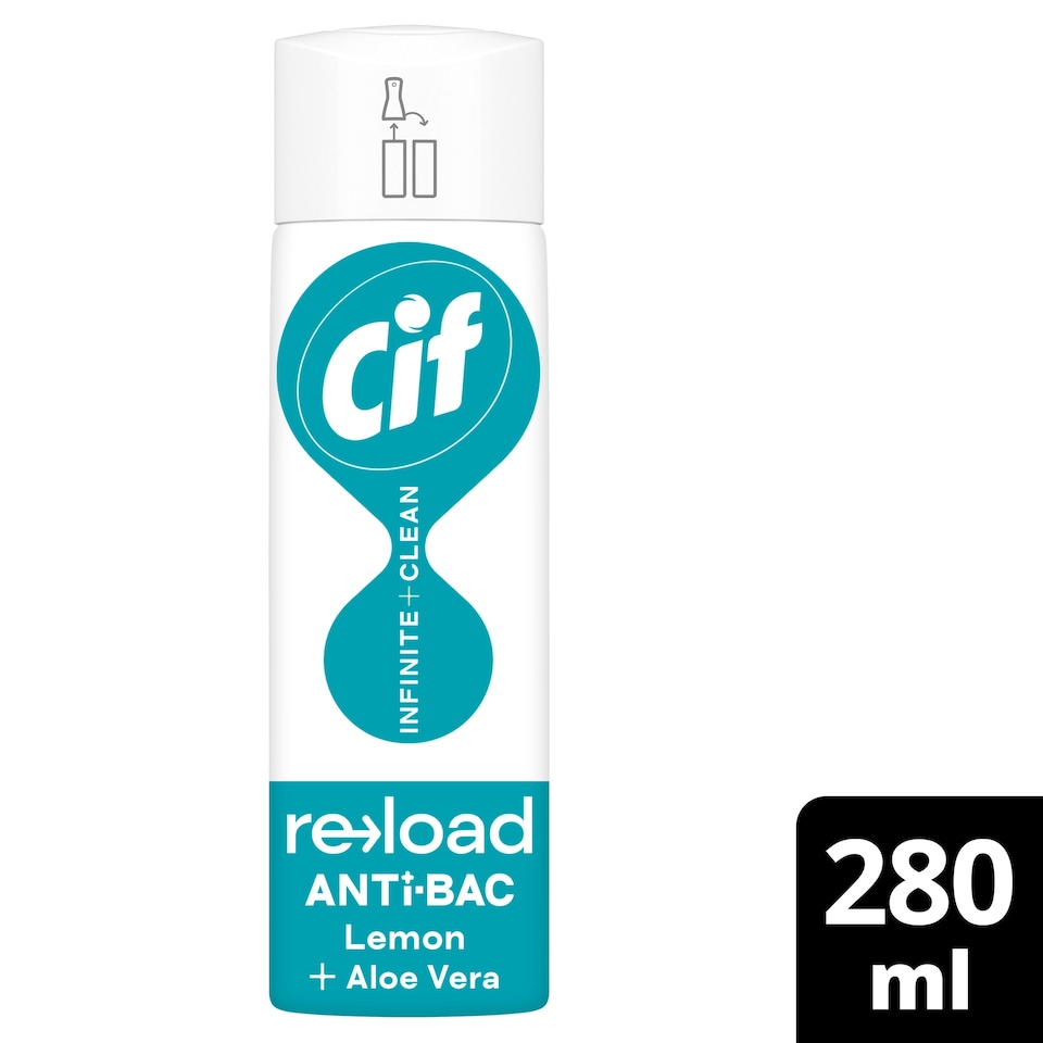image 1 of Cif Infinite Clean Antibacterial Cleaner Refill Lemon & Aloe Vera 280 ml