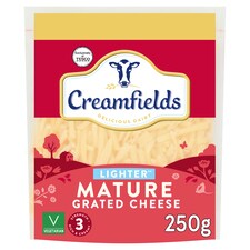 Creamfields Grated Lighter Mature Cheese 250G