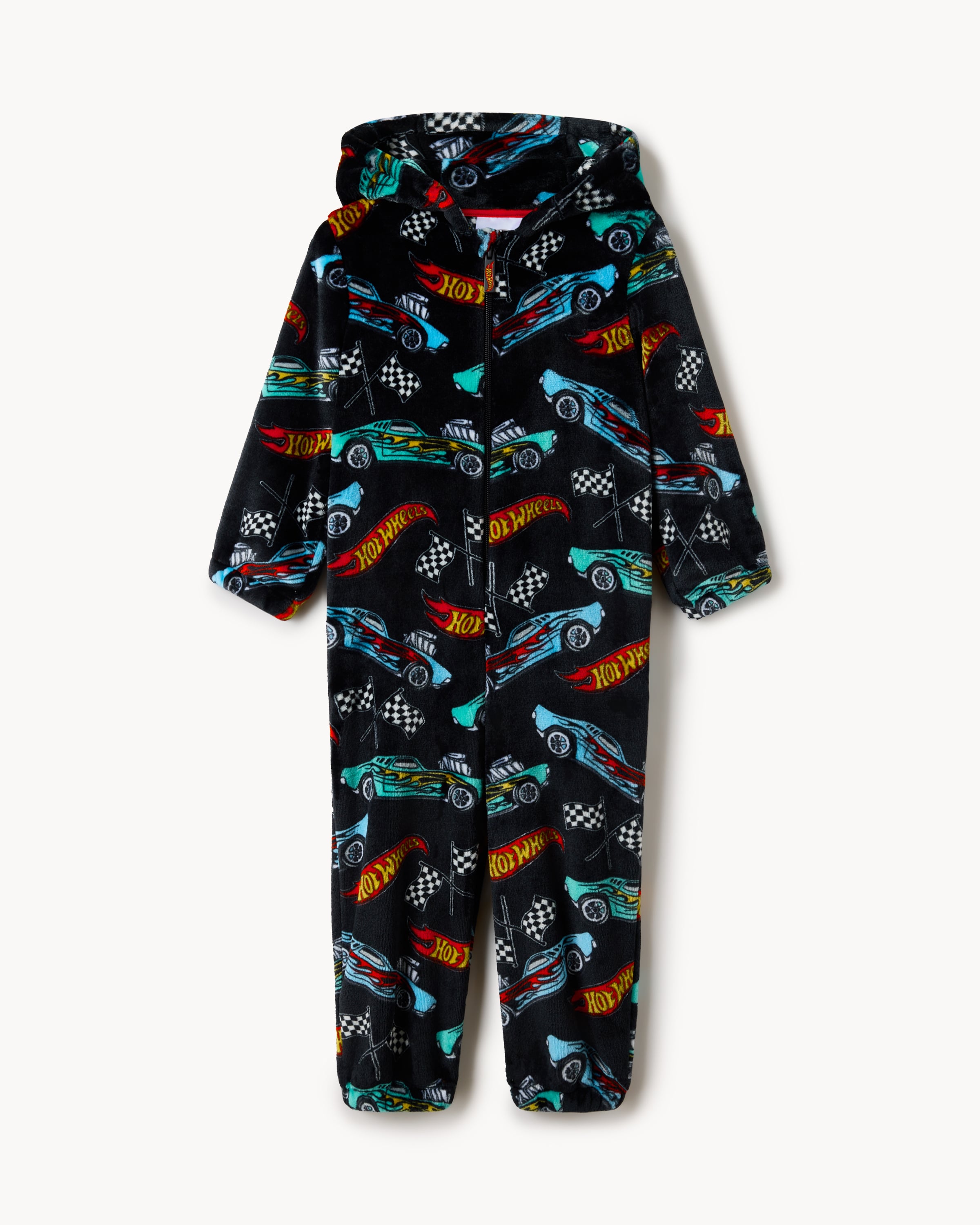Hot Wheels Fleece Onesie in Black