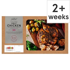 Tesco Finest Slow cooked British 1/2 Chicken basted with Chicken stock with a Chardonney, Tarragon & Mushroom sauce 948g