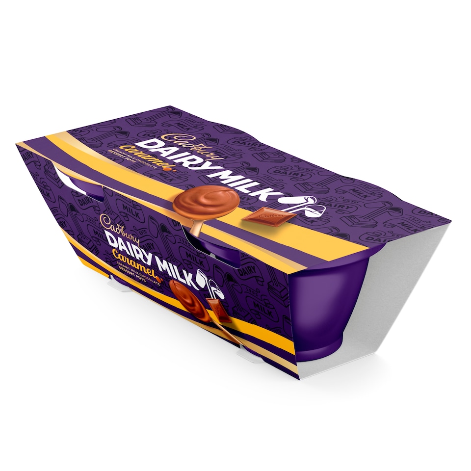 image 1 of Cadbury Dairy Milk Caramel Pots of Joy Desserts 2x60g