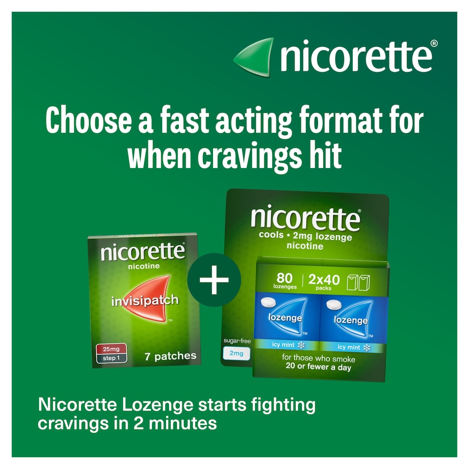 image 1 of Nicorette Step 2 Invisi 15mg Nicotine Patch Stop Smoking Aid 7 Patches