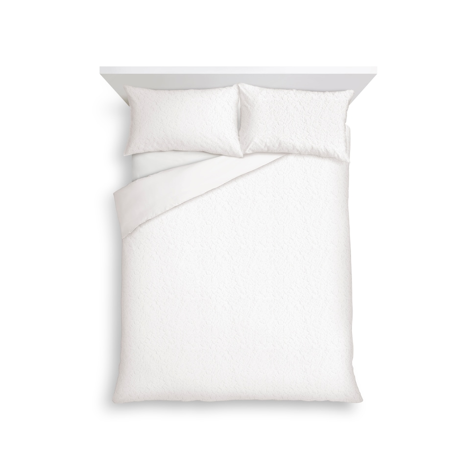 F&F Home White Jacquard Floral Duvet Cover Set Double