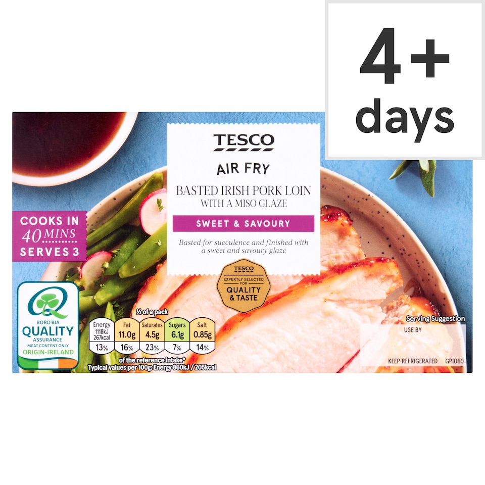 Tesco Basted Irish Pork Loin with a miso glaze 580g