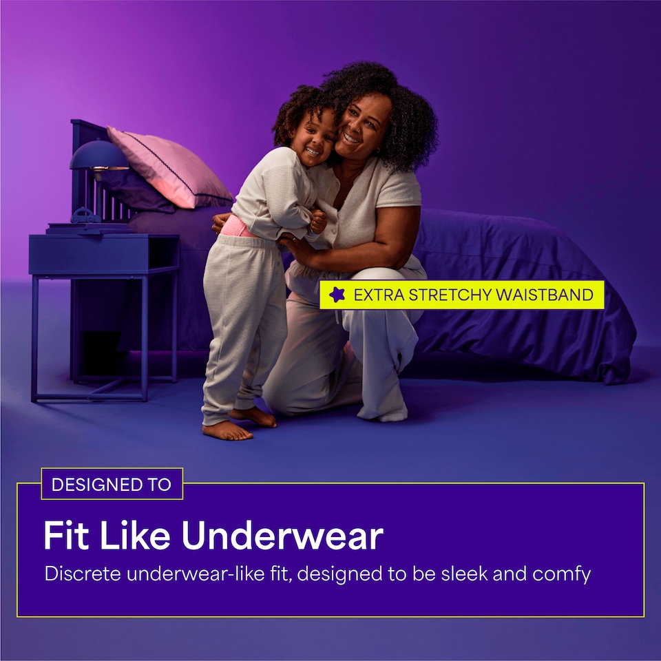 image 1 of Rascals Night Pants Absorbent Disposable Girls Nighttime Bedwetting Overnight Underwear 8-15 Years (29-57 kg), 8-Pack