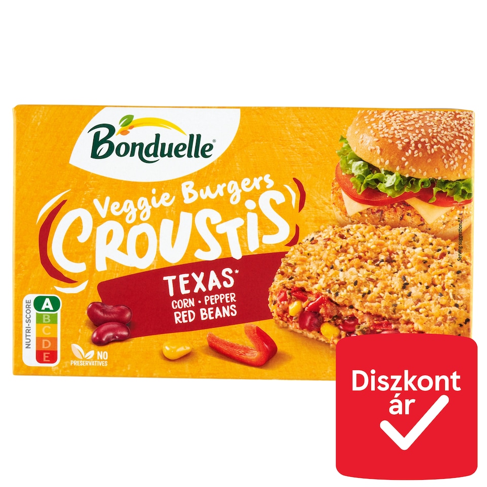 image 1 of Bonduelle Veggie Burgers Croustis Quick-Frozen Breaded and Pre-Fried Vegetable Disc 2 pcs 240 g