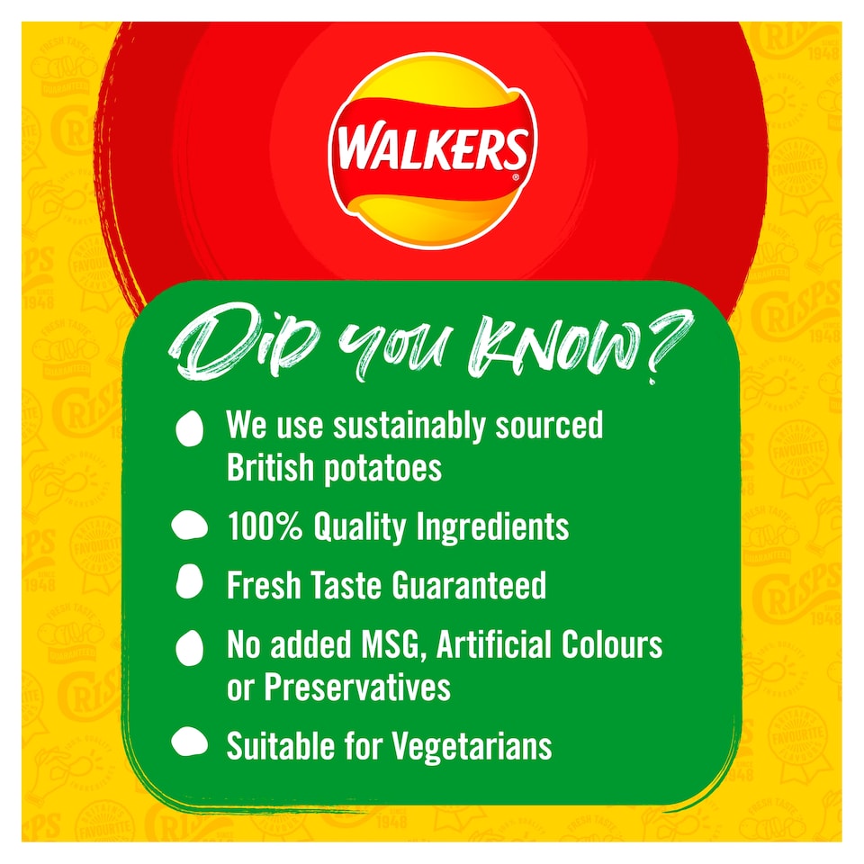 image 1 of Walkers Salt & Vinegar Multipack Crisps 6x25g