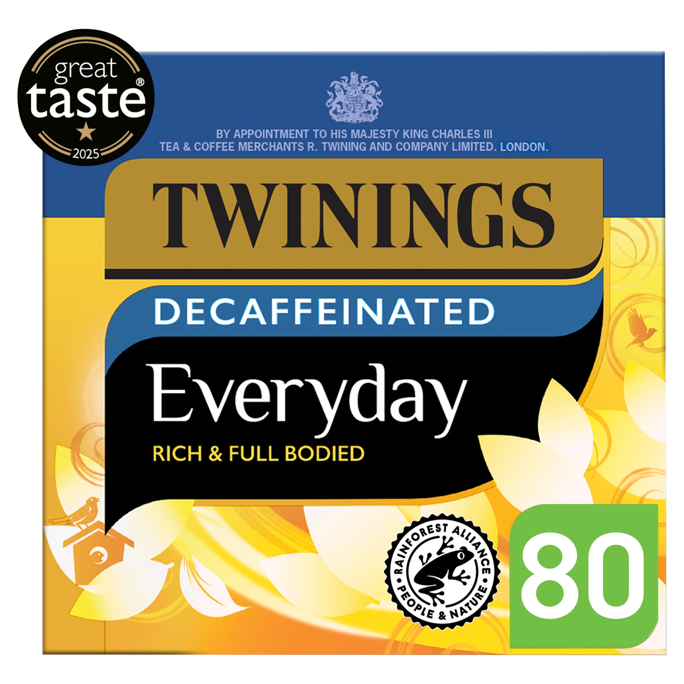 Twinings Decaffeinated Everyday Tea Bags 80 Pack 250g