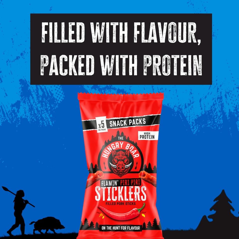 image 1 of The Hungry Boar Flamin' Piri Piri Sticklers 5x30g