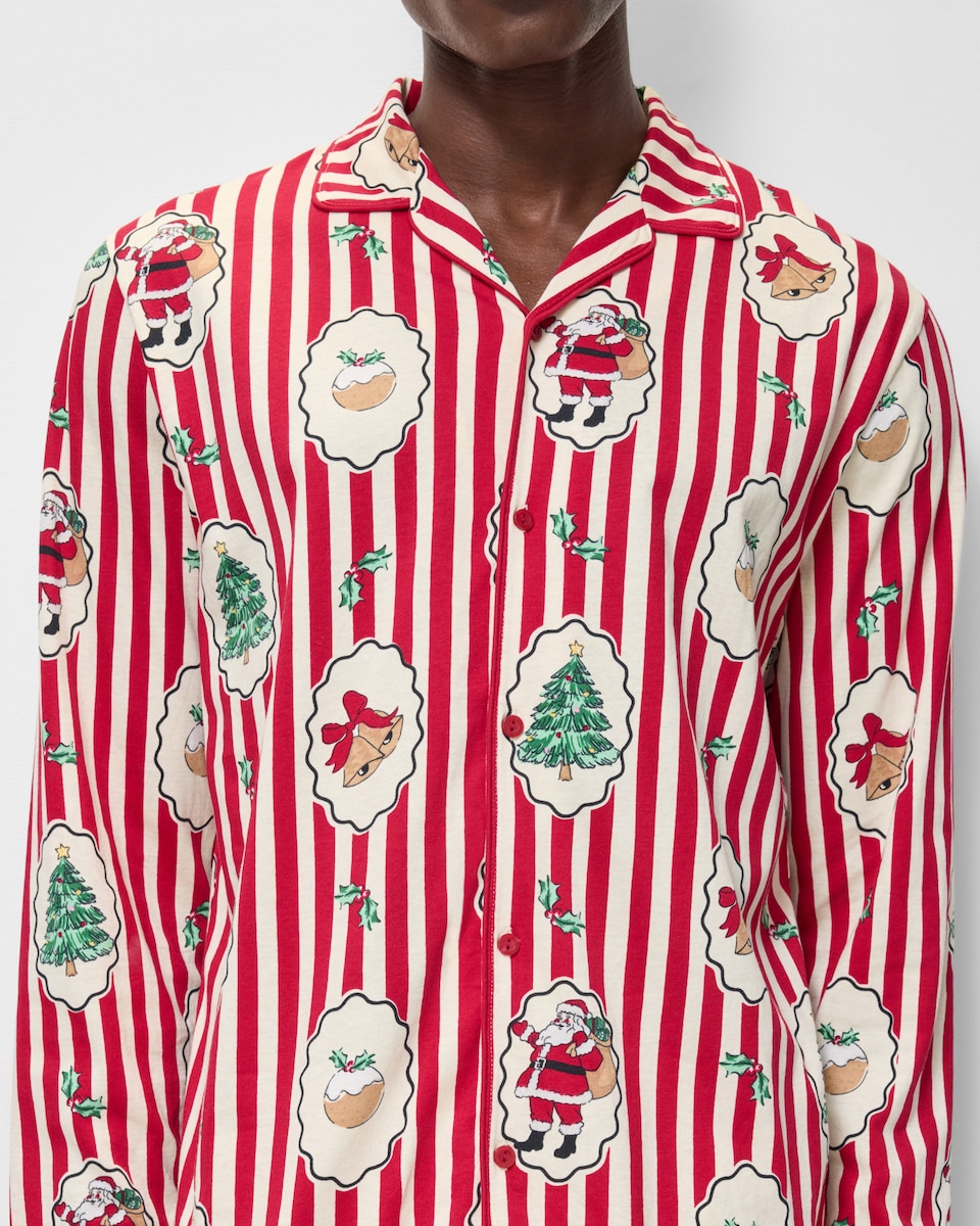 image 1 of Christmas Pure Cotton Striped Matching Family Pyjama Set in Multi Red
