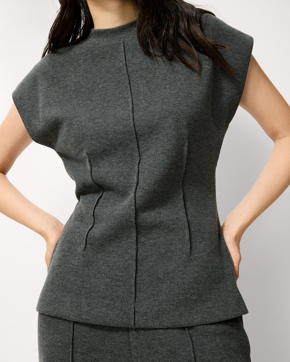 image 1 of F&F Brushed Seam Co-ord Top in Grey