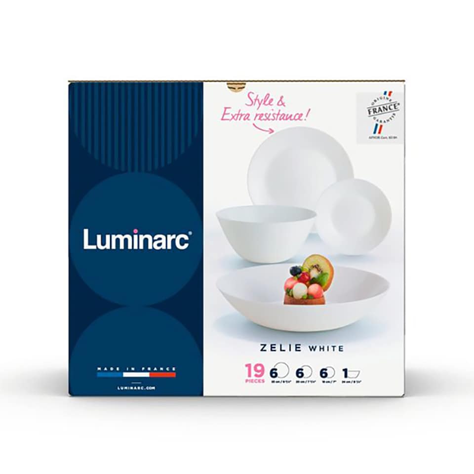 Luminarc White 19 Piece Dinner Set