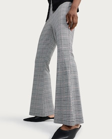 F&F Ponte Check Flared Trousers in Grey