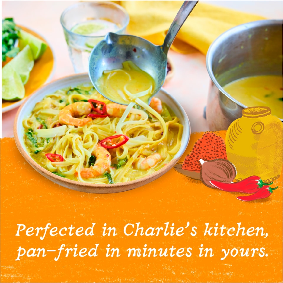 image 1 of Charlie Bigham's Pan Fry Singapore King Prawn Laksa 350g